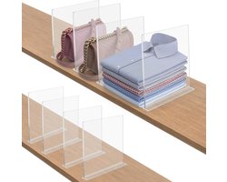 Verticale Doorzichtige Acryl Planken Verdelers - 8 Pak - Kast Organisers voor Slaapkamer Keuken Winkel Kantoor - Transparant Lade Verdelers voor Kleding Geld Handdoeken Sokken