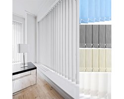 Verticale Jaloezie - Lamellen Gordijn - Privacy Creëren - 180° Draaibare Lamellen - 90 x 190 cm - Wit