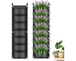 Verticale Tuin - 2 Stuks - 7 Ruime Vakken - 100 x 30 Cm - Kweekzak - Kweekbak Van Vilt - Ademend - Muur Gemonteerd - Hangende Plantenzak - Kweekzakken - Plantenzakken - Moestuin - Plantenbak - Tuinieren - Geschikt Voor Bloemen En Planten