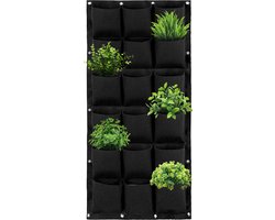 Verticale tuin Hangende Plantenzak voor 18 planten – 100 cm x 50 cm - zwart