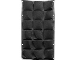 Verticale tuin met 18 Plantenzakken voor Buiten en Binnen - Hangende Plantenzak - 100 cm x 50 cm - Hangende Moestuin - Plantenwand - Verticale Tuin - Plantenzakken voor 18 planten - Plantenmuur