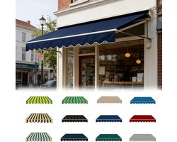 Vervangend luifeldoek - Terrasoverkapping doek - Buitenruimte beschermen - Waterdicht UV-bestendig - 350 cm breed - Groen Blauw gestreept