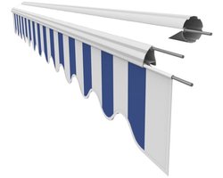 Vervangend Luifeldoek voor Zonnescherm 3,83m x 23cm - Volant met Witte Rand