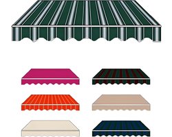 Vervangend Luifeldoek - Zonnescherm Doek - Buiten Leven - Waterdicht Scheurvast - 300x250cm - Groen Wit