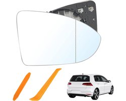 Vervangend verwarmd spiegelglas voor Golf 7 - Convex asferisch buiten spiegelglas voor bestuurderszijde, verstelbare achteruitkijkspiegel, ABS materiaal