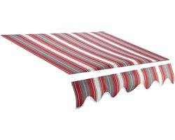 Vervangend Zonweringdoek - Luifeldoek Polyester - Terras Beschermen - Waterdicht UV-bestendig - 280x200cm - Rood Gestreept