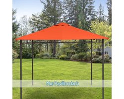 Vervangende daktent zonneschermhoes van polyester, 2,98 x 2,95 m in oranje voor tuintent