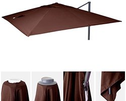 Vervangende hoes voor luxe zweefparasol 3,5x3,5m - polyester 220g/m² - bruin