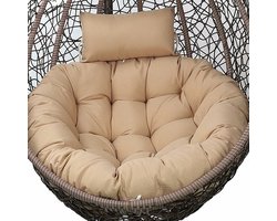 Vervangende kussen voor Egg Chair - hangmand - schommelstoelkussens met hoofdsteun - effen kleur - buiten - binnen - dik - groot