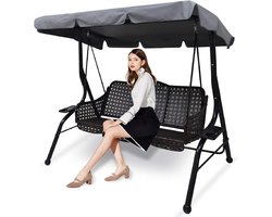 Vervangende luifel voor 3-zits tuinschommel, universele vervangende luifel voor buitenschommel, waterdichte uv-bescherming vervangende luifel schommelluifel (grijs, 195*125*15cm)