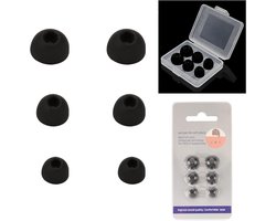 Vervangende oordopjes voor JBL Tune Beam 2, 3 maten (S/M/L) zachte en antislip oorkussens, opzetstukken met draagbare opbergdoos, zwart en transparant