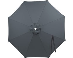 Vervangende parasol voor patio - parasoldoek met 8 ribben - Vervangende stof voor tuinluifels - Bescherming tegen zon en regen - Diameter 3 m - Geschikt voor 8 baleinen vervangende parasoldoek - Grijs