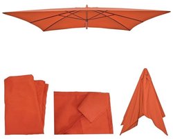 Vervangende parasolhoes - 2x3m voor houten parasols - Terracotta