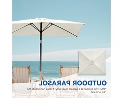 Vervangende Parasolhoes met UV-bescherming voor Tuin, Balkon en Zwembad - 300x300cm Crèmekleurig