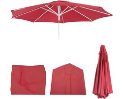 Vervangende Parasolhoes Ø 3m - Rood, Water- en Vuilafstotend, Geschikt voor Terras en Tuin