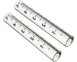 Vervangende Regenmeters van Glas, Set van 2, 5 Inch Capaciteit, Meetbuizen voor Tuin en Buitenruimte, Tuinaccessoires, Weerstation, Natuurlijke Watermeting