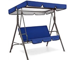 Vervangende tuinschommelset, gemaakt van waterdicht Oxford-doek, geschikt voor zitkussenhoes, geschikt voor schommels in de tuin, op terrassen, in parken en op veranda's (Kleur: Blauw, Afgeschikt vooringen bovenhoes: 164 x 114 x 15 cm).
