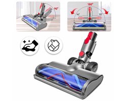 Vervangende Zuigmond Met Groene LED-Verlichting Voor Dyson V7 V8 V10 V11 V15 - 255 mm 90°/180° Draaibaar Geschikt Voor Alle Vloeren - Grijs
