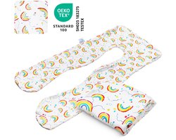 Vervanghoes Kinderkussen - Kussensloop - Regenboog - Ademend Katoen - Vochtregulend - Zweetabsorberend