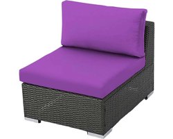 Vervanging Patio Kussen Covers 1/2/3 Seater Outdoor Sofa stoel kussenhoes afneembaar wasbaar tuin zitkussen Slipcovers voor binnen buiten rotan Furnitur beschermer(Purple,100-125cm (1pc))
