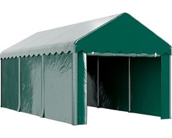 Vervanging van het dak van een carport - 3 × 6 meter - met 2 roldeuren - groen
