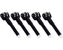 Vervanging voor aansteker - zwart messing - 5 stuks