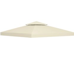 Vervangingsdak tuinhuisje voor metalen tuinhuisje 3x3m crèmewit gemaakt van polyester, ideaal voor tuin & terras