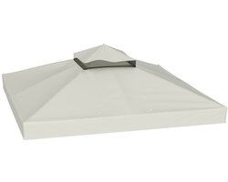 Vervangingsdak voor tuinhuisje 3 x 3 m, waterdicht tuinhuisje dak, Double roof replacement cover voor tuinhuisje, reserveonderdelen gemaakt van Oxford stof, 370 g/m², lichtgrijs