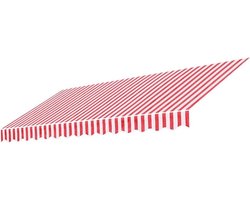 Vervangingsdoek Luifel - Zonnedoek - Terras Beschermen - Water- en UV-bestendig - 350 x 250 cm - Rood wit gestreept