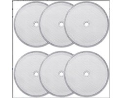 Vervangingsfilters French Press - Herbruikbaar Roestvrijstaal Zeef - Geschikt Voor 1000 Ml Apparaten - 6 Stuks - Koffie- En Theeliefhebbers Zilver