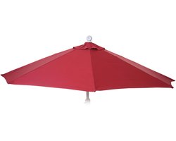 Vervangingshoes voor Parla halfronde parasol, parasolhoes vervangingshoes, 270cm stof/textiel UV 50+ 3kg ~ bordeaux