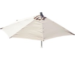 Vervangingshoes voor Parla halfronde parasol, parasolhoes vervangingshoes, 270cm stof/textiel UV 50+ 3kg ~ crème