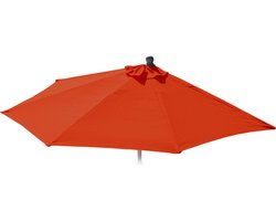 Vervangingshoes voor Parla halfronde parasol, parasolhoes vervangingshoes, 270cm stof/textiel UV 50+ 3kg ~ terracotta