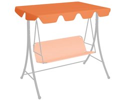 Vervangingsluifel voor Schommelbank - 188 x 145 cm - Oranje - 270 g/m² Polyester met PVC-coating - Waterafstotend & UV-bestendig - Dakzeil met Tunnellussen - Exclusief Frame