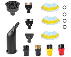 Vervangingsonderdelen voor Stoomreinigers-Pakket van 12 geschikt voor Kärcher Stoomreiniger Accessoires Easyfix SC1 SC2 SC3 SC4 SC5 - Set Ronde Borstelmondstukken