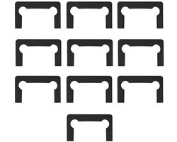 Vervangingsset voor Scharnierdichtingen, 10 Stuks Anti-Slip Rubber Ringen voor Douchedeuren en Badkamer Klemmen - Zwart