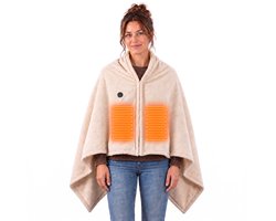 Verwarmde Hoodie Deken 25-40°C - Fleece Deken Hoodie 150x80cm - Blanket Hoodie met 3 Standen - Warmtedeken 1 Persoons - Warmte Poncho - Verwarmde Hoodie Dames en Heren - Hitte Deken - Hoodie Dekens voor Kinderen & Volwassenen - Beige - Silvergear