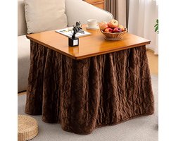 Verwarmde Kotatsu Tafel - Japanse Tafel - Winter Warmte - Inclusief Dekentje - 80cm - Walnoot
