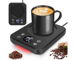 Verwarmde onderzetter - Cup warmer - Koffiewarmer Voor Thuis En Kantoor - Bureau Accessoire Voor Koffie En Thee - Automatische Uitschakeling Met Timer - 9 Temperatuurinstellingen - Zwart