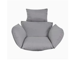 Verwijderbaar Eivormig Stoelkussen, Hangkussen/Schommelmat Voor Hangstoelen, Geschikt Voor Binnen- En Buitenhangmatten En Terrasschommelstoelen, Alleen Het Zitkussen (Lichtgrijs).