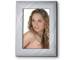 Verzilverde fotolijst 13 x 18 cm - stijlvolle zilveren afwerking - fluweel