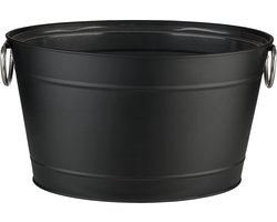 Verzinkte metalen drinkbak - kunststof inzetstuk - stevige ringgrepen - 11 liter - 40 x 28 x 22 cm