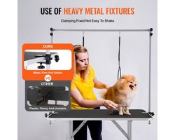 Verzorgingstafel 1300x617x1818mm Scheertafel RVS Hondenverzorgingstafel 150kg Laadvermogen Kaptafel Hond Opvouwbare Dierenverzorgingstafel 1137,9x609,6mm Desktop Ideaal voor Baden Trimmen Drogen Borstelen