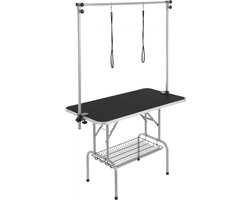 Verzorgingstafel 1300x617x1818mm Scheertafel RVS Hondenverzorgingstafel 150kg Laadvermogen Kaptafel Hond Opvouwbare Dierenverzorgingstafel 1137,9x609,6mm Desktop Ideaal voor Baden Trimmen Drogen Borstelen
