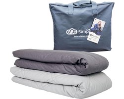 Verzwaringsdeken Set Katoen 7 KG Weighted Blanket Beter Slapen – Wasbare Hoes Katoen – 200 x 140 – Donkergrijs