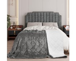 Verzwaringsdeken, therapiedeken voor volwassenen, dubbelzijdige zware deken van flanel en sherpa, zachte pluizige verzwaarde deken met glazen kralen, verzwaringsdeken, anti-stress, 11 kg, 150 x