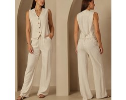 vest voor dames, V-hals, knoopsluiting, zakelijk, werk, vakantie, mouwloos, blazer, gilet