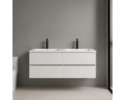 Vestland - Badkamermeubel met wastafel - 140 CM - Wit - Badmeubelset - Wastafelmeubel