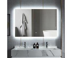 Vestland - LED Rechthoekige Badkamerspiegel - Anti-condens - 3 LED standen - 120 (B) x 80 (H) CM