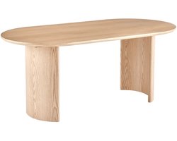Vestland Ovale Eiken Eettafel - 180x90 cm - Geschikt voor 6 - 8 Personen - Japandi - Halfronde poten